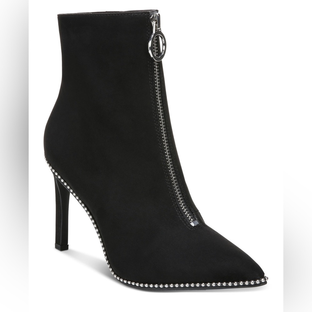 Bar III Black Heeled Boots with Silver Accents NWOT
